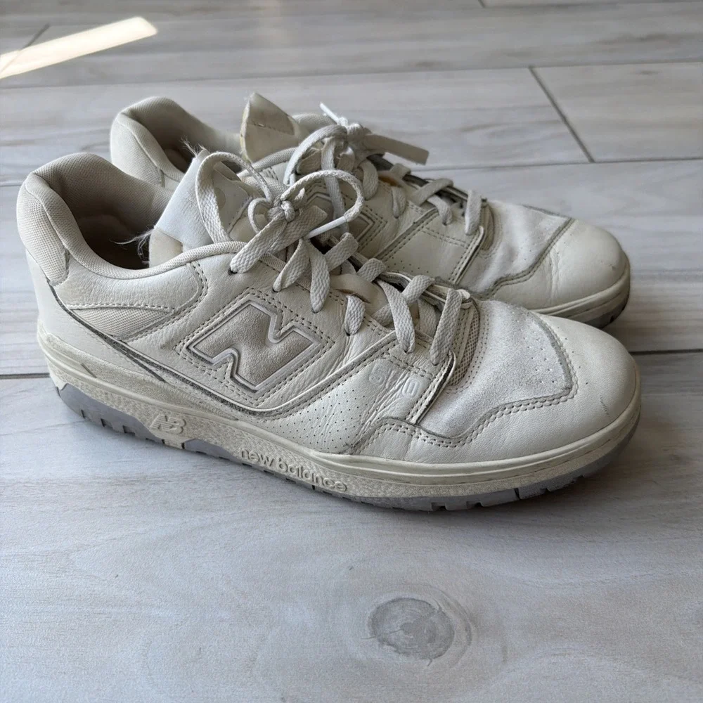 New Balance 550 Sea Salt White Leather Sneakers BB550LWT Mens 10.5 W 12 No Box